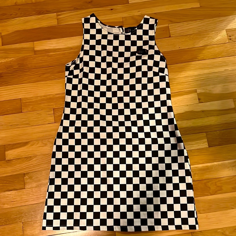 Retro Black and White Checkered Shift Dress